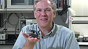 Dr. Ron Fearing � UC Berkeley Professor Dept. of EECS with a cockroach-inspired robot.